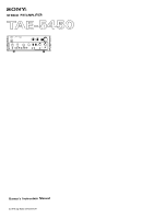 Sony TAE-5450 - Owners Manual 